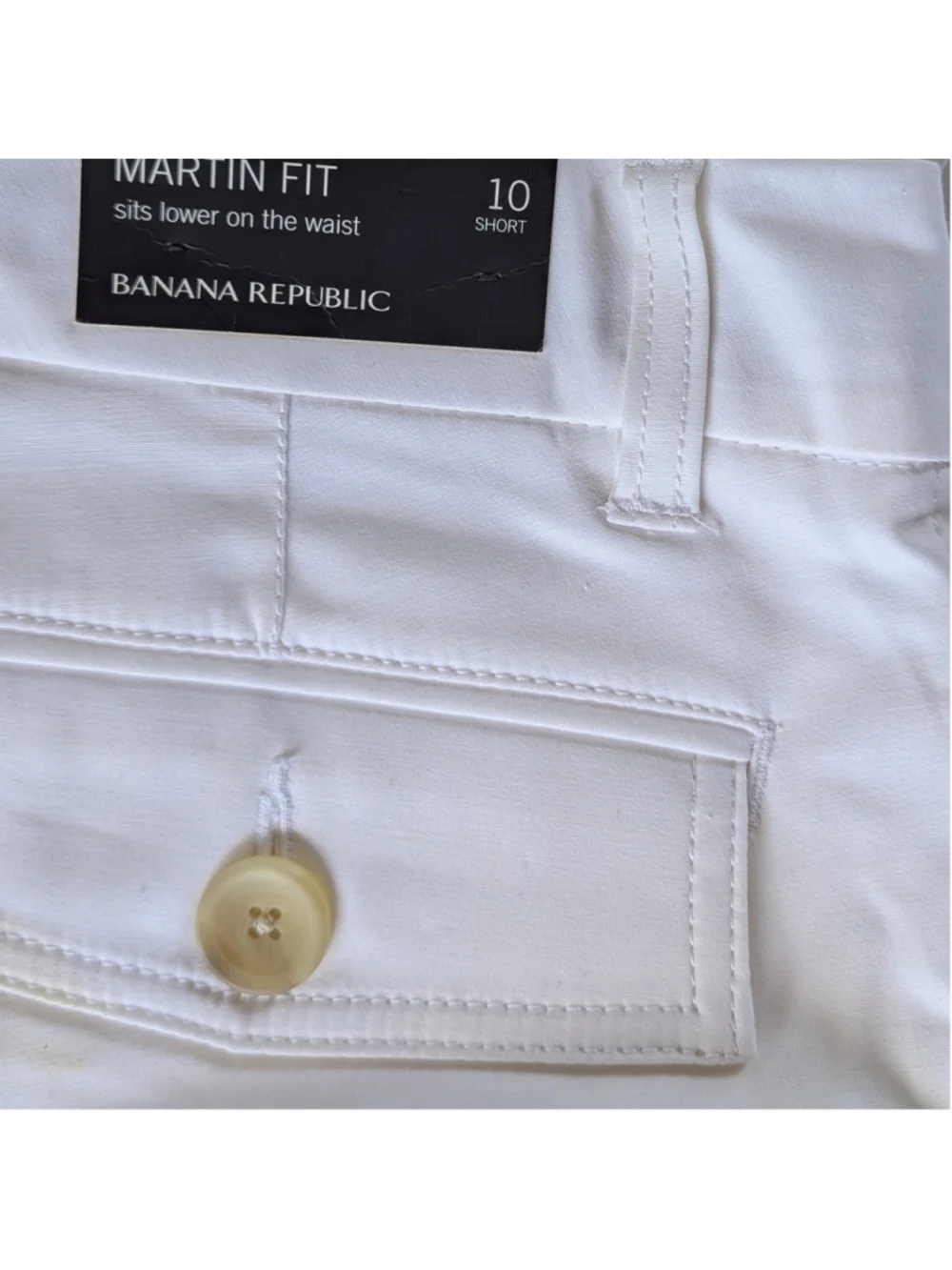 Banana Republic Martin Fit White Side Slit Pants Sz 10 Short NWT